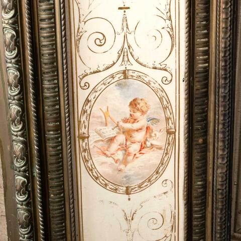 #51049 Antique Brass and Tile Fireplace Surround image 6