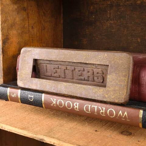 #51069 Antique Cast Metal Door Mail Slot Hardware image 3