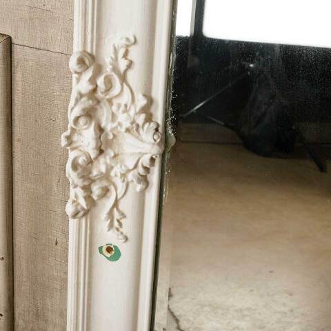 #51080 Antique Beveled Glass Mirror in Ornate Frame image 3