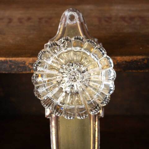 #51125 Antique Glass & Brass Closet Door Set image 4