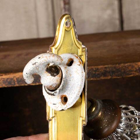 #51125 Antique Glass & Brass Closet Door Set image 6