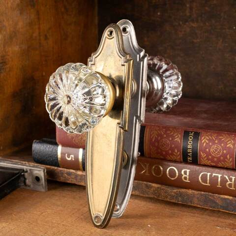 #51127 Antique Glass Bathroom Door Hardware Set image 6