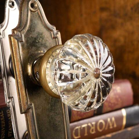 #51127 Antique Glass Bathroom Door Hardware Set image 8