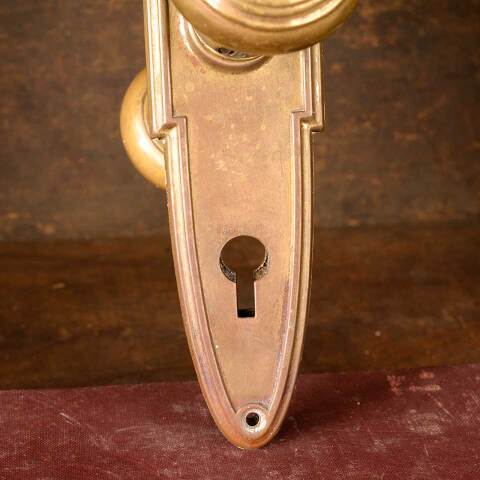 #51128 Salvaged Antique Brass Door Hardware Set image 3