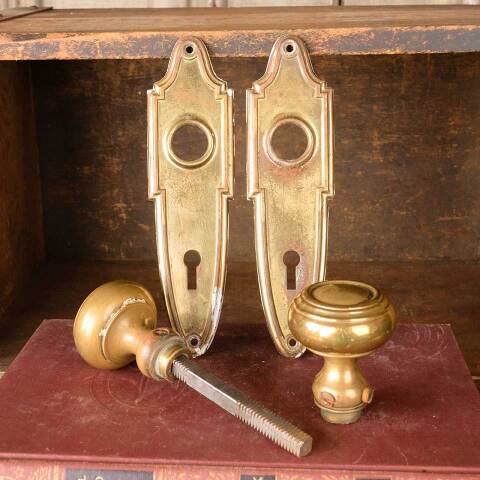 #51128 Salvaged Antique Brass Door Hardware Set image 8