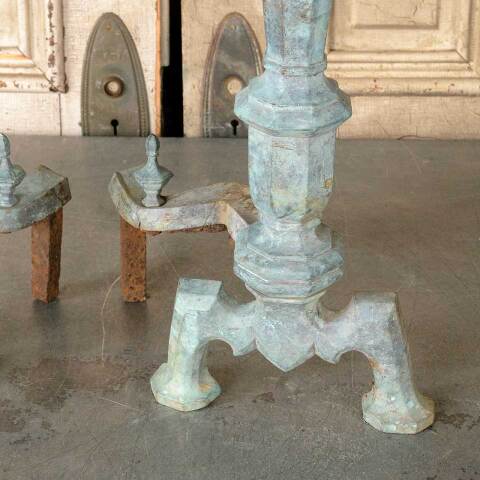 #51139 Pair of Antique Fireplace Andirons image 3