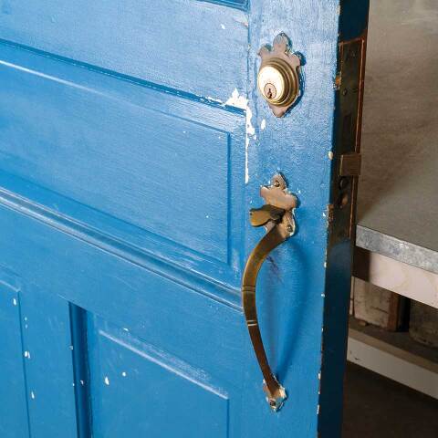 #51140 Salvaged Antique 6 Lite Wood Entry Door image 4