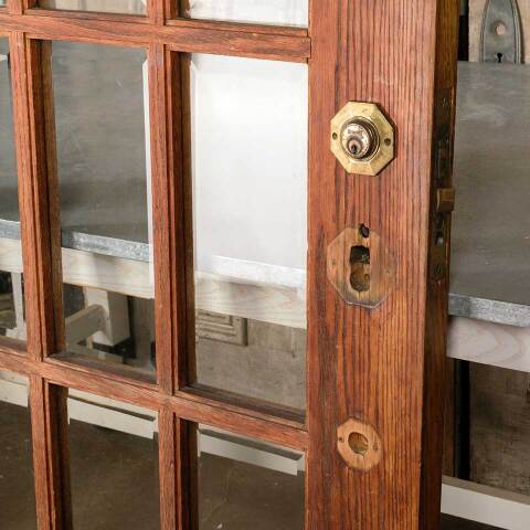 #51141 34x81 Antique 12 Lite Oak French Entry Door image 4