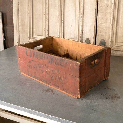 #51153 Antique Wood Mineral Water Bottle Crate image 3