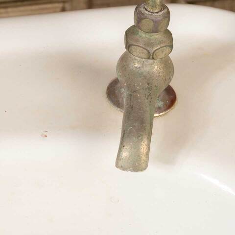 #51219 Antique Cast Iron Pedestal Bathroom Sink image 5