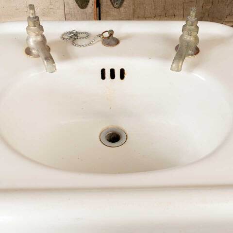 #51219 Antique Cast Iron Pedestal Bathroom Sink image 6