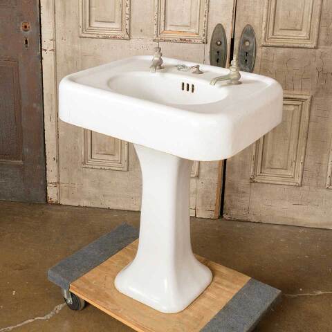 #51219 Antique Cast Iron Pedestal Bathroom Sink image 7