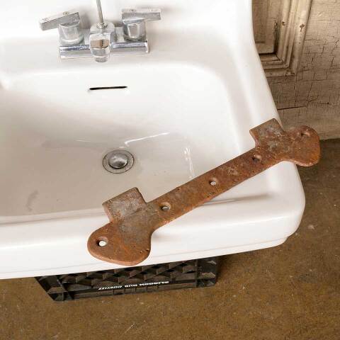 #51220 Antique Porcelain Wall Mount Bathroom Sink image 7