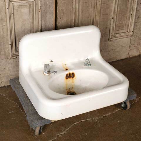 #51221 Antique Cast Iron Wall Mount Bathroom Sink image 2