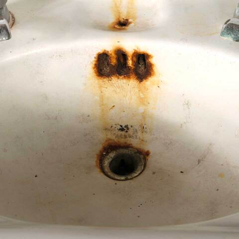 #51221 Antique Cast Iron Wall Mount Bathroom Sink image 4