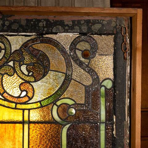 #51255 Salvaged Large Antique Stained Glass Window image 6