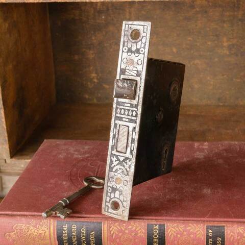 #51274 Antique Ornate Door Mortise Lock & Key image 2