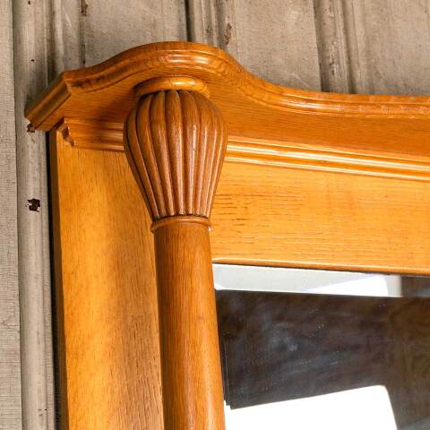 #51278 Oak Fireplace Mantel w/ Beveled Glass Mirror image 2