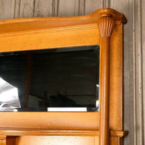 #51278 Oak Fireplace Mantel w/ Beveled Glass Mirror image 5