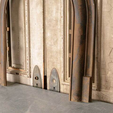 #51284 Antique Arched Top Metal Fireplace Surround image 4