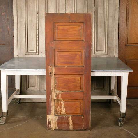 #51294 24x62 Salvaged Antique 4 Panel Interior Door image 4