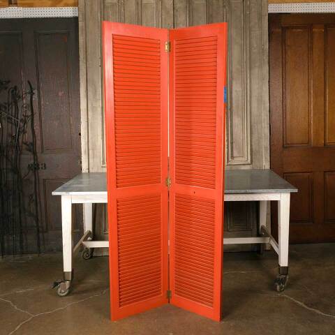 #51300 Vintage Mid-Century Louvered Wood Doors image 3