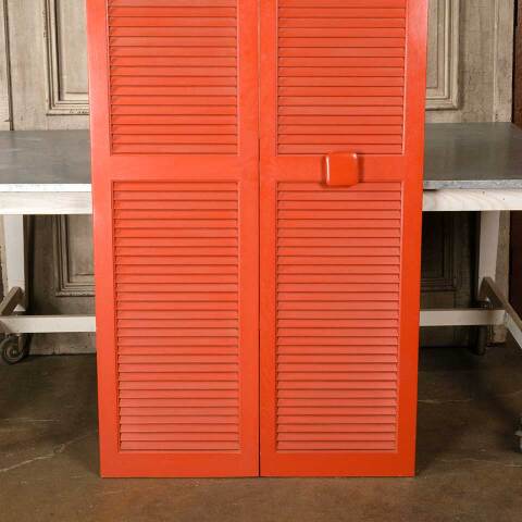 #51300 Vintage Mid-Century Louvered Wood Doors image 6