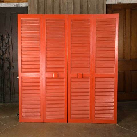 #51300 Vintage Mid-Century Louvered Wood Doors image 7