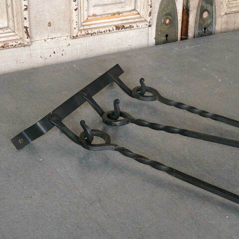 #51312 3 Piece Wall Mount Iron Fireplace Tool Set image 2