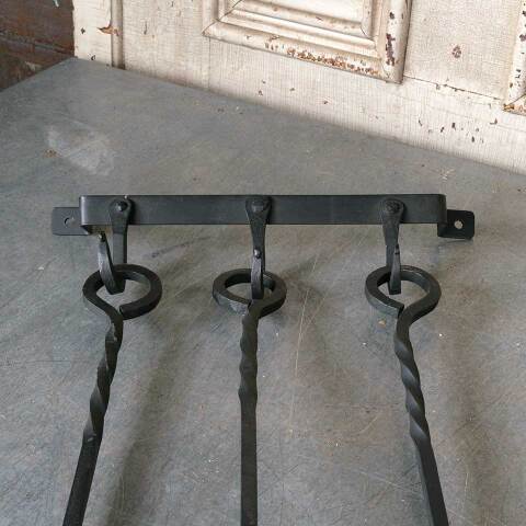 #51312 3 Piece Wall Mount Iron Fireplace Tool Set image 5