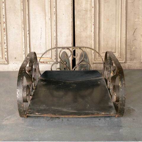 #51313 Vintage Wrought Iron Fireside Log Holder image 2