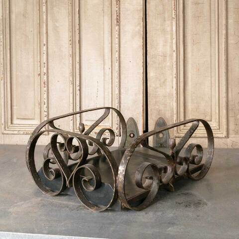 #51313 Vintage Wrought Iron Fireside Log Holder image 3