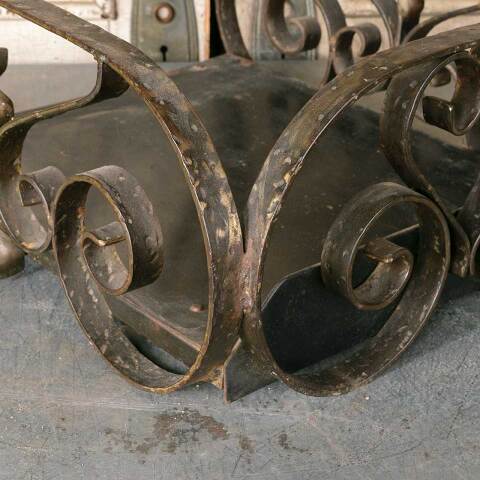 #51313 Vintage Wrought Iron Fireside Log Holder image 5