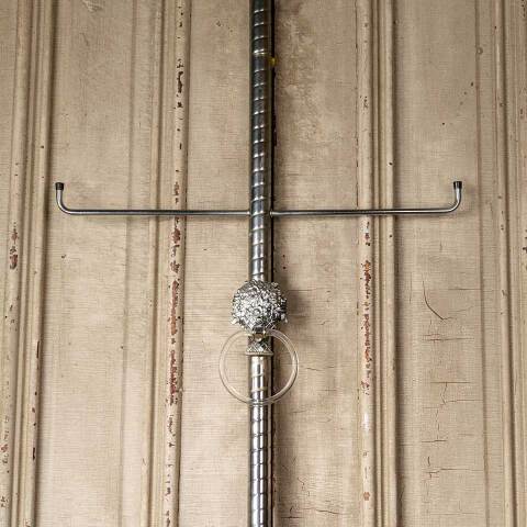 #51314 Vintage Bathroom Towel Rack Pole image 3