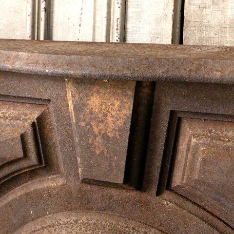 #51384 Salvaged Antique Cast Iron Fireplace Mantel image 4