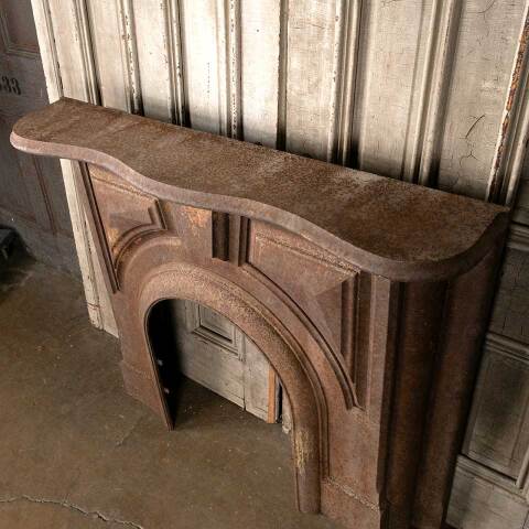 #51384 Salvaged Antique Cast Iron Fireplace Mantel image 5