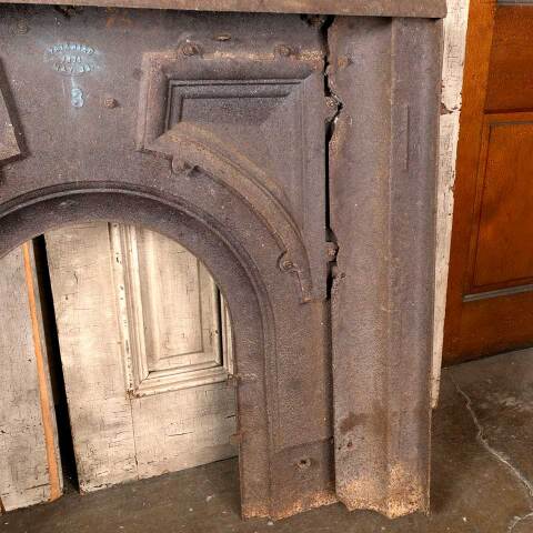 #51384 Salvaged Antique Cast Iron Fireplace Mantel image 8