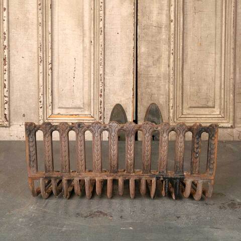 #51431 Salvaged Antique Cast Iron Fireplace Basket image 2