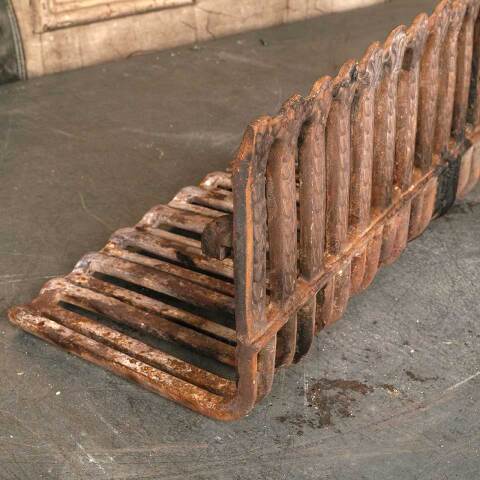 #51431 Salvaged Antique Cast Iron Fireplace Basket image 3