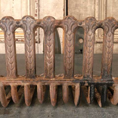 #51431 Salvaged Antique Cast Iron Fireplace Basket image 4