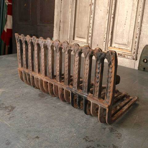 #51431 Salvaged Antique Cast Iron Fireplace Basket image 5