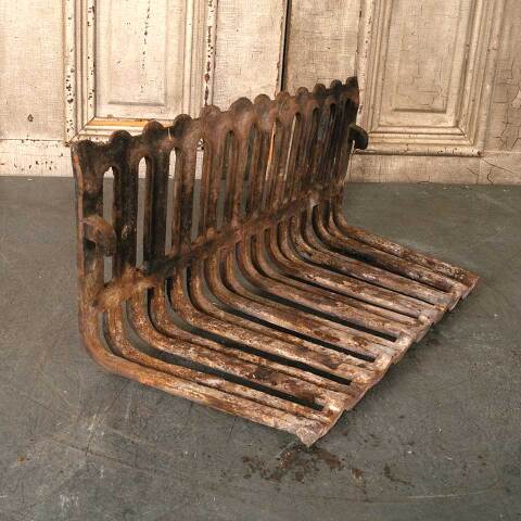 #51431 Salvaged Antique Cast Iron Fireplace Basket image 6