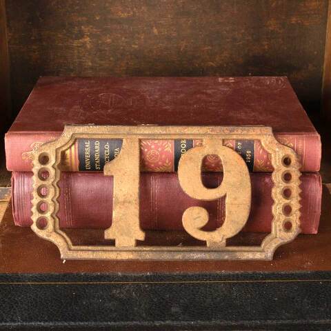 #51476 Antique Cast Iron 19 House Address Plaque image 2