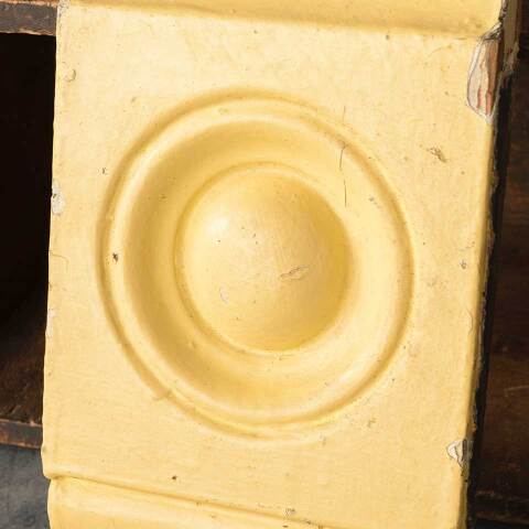 #51601 Antique Painted Wood Rosette Trim Block image 3