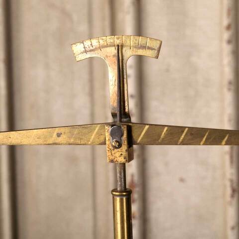 #51625 Antique Brass Balance Scale & Oak Case image 2