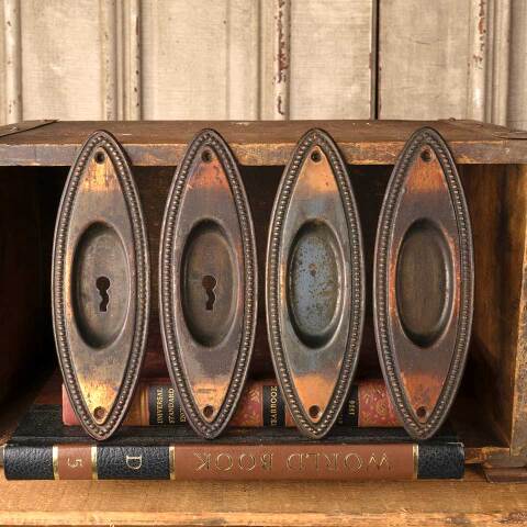 #51730 Antique Oval Pocket Door Pull Handles image 2