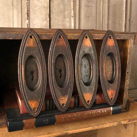 #51730 Antique Oval Pocket Door Pull Handles image 3