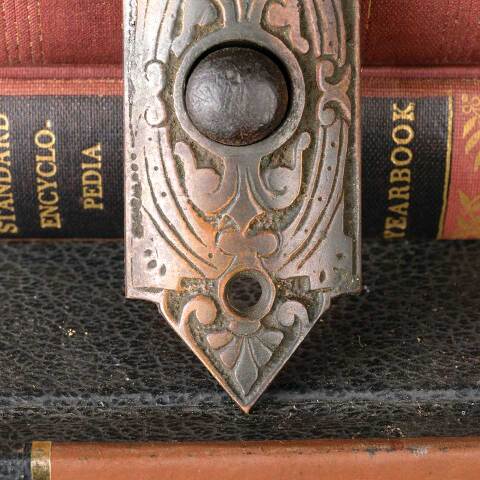 #51761 Antique Ornate Cast Bronze Doorbell image 4