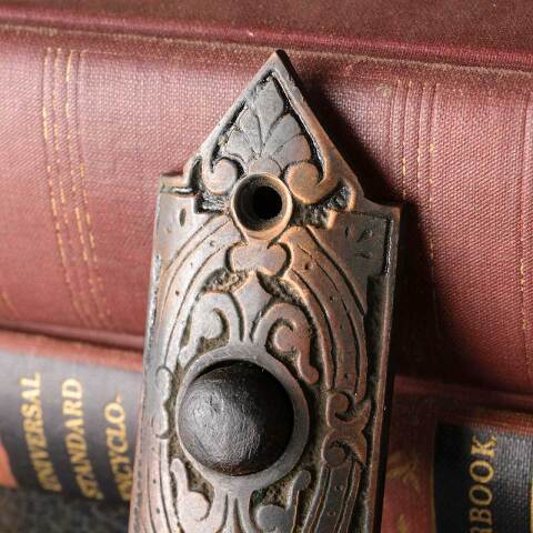 #51761 Antique Ornate Cast Bronze Doorbell image 5