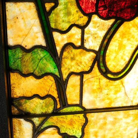 #51762 Salvaged Antique Stained Glass Window Set image 4